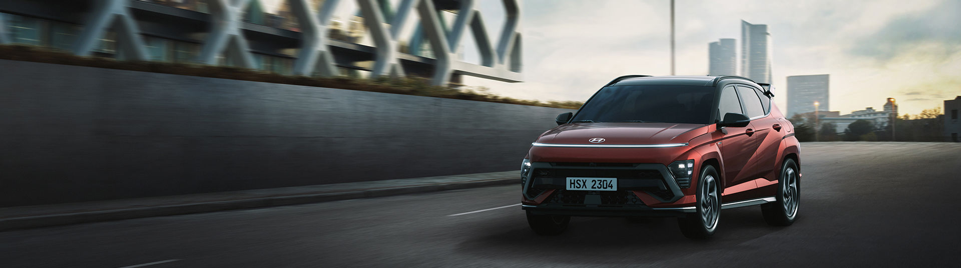 Closer view at the front part of Hyundai car with its logo and grille
